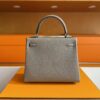 H Factory Bags Kelly Togo Leather Medium Grey Silver Hardware 25cm Full Handmade