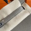 H Factory Bags Kelly Togo Leather Medium Grey Silver Hardware 25cm Full Handmade