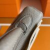 H Factory Bags Kelly Togo Leather Medium Grey Silver Hardware 25cm Full Handmade