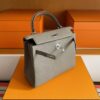 H Factory Bags Kelly Togo Leather Medium Grey Silver Hardware 25cm Full Handmade