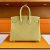 H Factory Bags Birkin Chever Leather Shiny Gold Gold Hardware 25cm Full Handmade