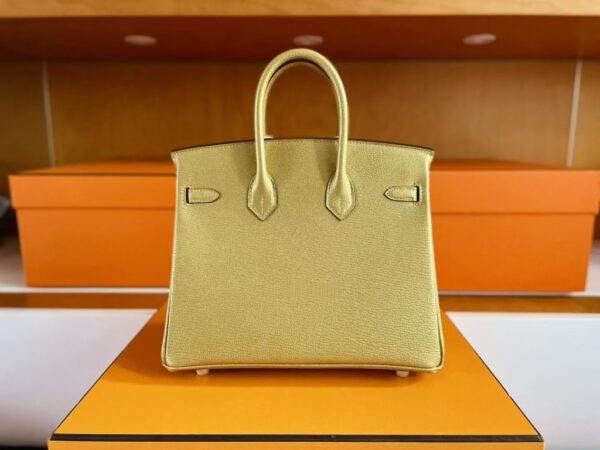 H Factory Bags Birkin Chever Leather Shiny Gold Gold Hardware 25cm Full Handmade