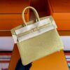 H Factory Bags Birkin Chever Leather Shiny Gold Gold Hardware 25cm Full Handmade