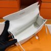 H Factory Bags Mini Kelly Pochette Swift Leather Cream White Silver Hardware 22cm Full Handmade