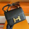 H Factory Bags Constance Epsom Leather CK89 Black Silver Hardware 18cm Full Handmade