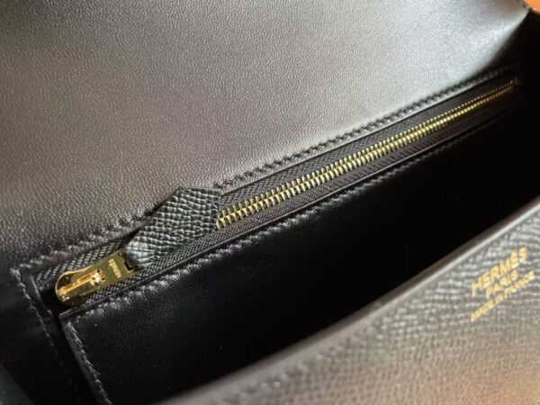 H Factory Bags Constance Epsom Leather CK89 Black Silver Hardware 18cm Full Handmade