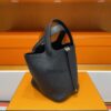 H Factory Bags Picotin Togo Leather CK89 Black Silver Hardware 18cm Full Handmade