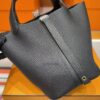 H Factory Bags Picotin Togo Leather CK89 Black Silver Hardware 18cm Full Handmade