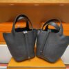 H Factory Bags Picotin Togo Leather CK89 Black Silver Hardware 18cm Full Handmade