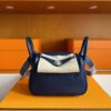 H Factory Bags Mini Lindy Togo Leather Gem Blue Silver Hardware 19cm Full Handmade