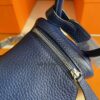 H Factory Bags Mini Lindy Togo Leather Gem Blue Silver Hardware 19cm Full Handmade