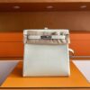 H Factory Bags Kelly Ado Togo Leather Cream White Silver Hardware 22cm Full Handmade