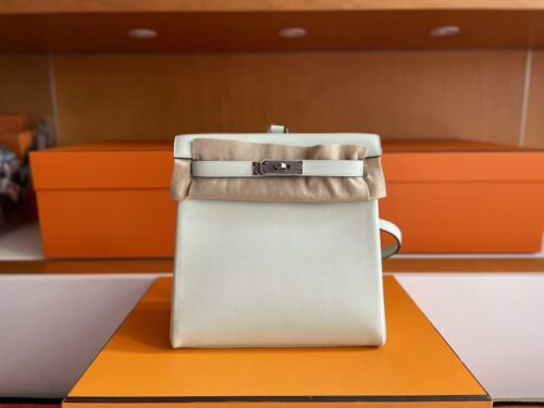 H Factory Bags Kelly Ado Togo Leather Cream White Silver Hardware 22cm Full Handmade