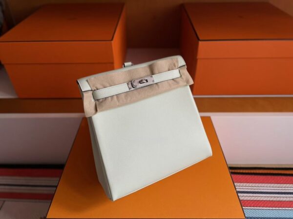 H Factory Bags Kelly Ado Togo Leather Cream White Silver Hardware 22cm Full Handmade