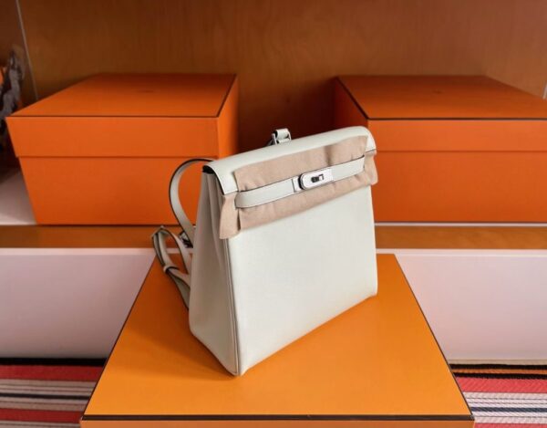 H Factory Bags Kelly Ado Togo Leather Cream White Silver Hardware 22cm Full Handmade