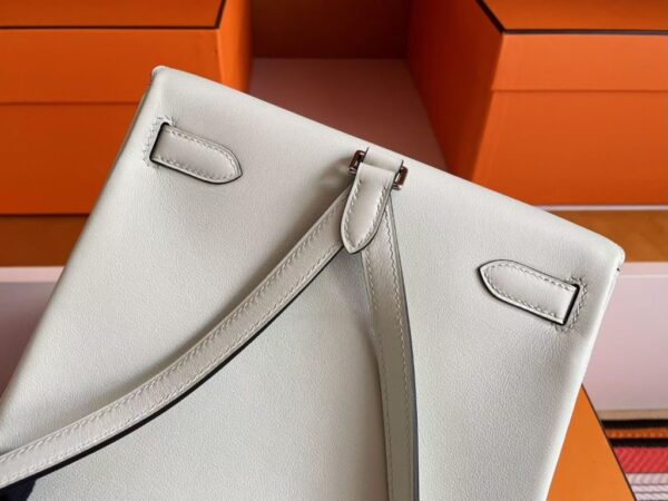 H Factory Bags Kelly Ado Togo Leather Cream White Silver Hardware 22cm Full Handmade