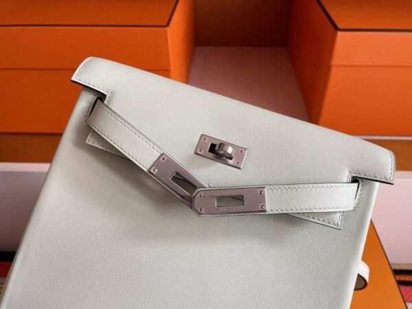 H Factory Bags Kelly Ado Togo Leather Cream White Silver Hardware 22cm Full Handmade