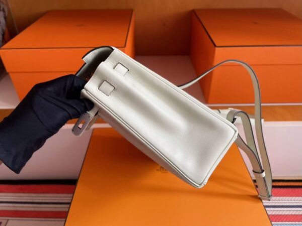 H Factory Bags Kelly Ado Togo Leather Cream White Silver Hardware 22cm Full Handmade