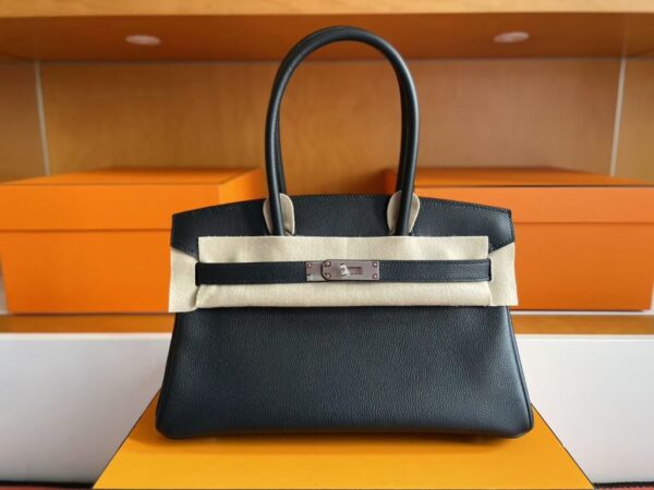 mmexport1761358331758-1024x768-1 H Factory Bags Birkin Shoulder Evercolor Leather CK89 Black Silver Hardware 29cm Full Handmade