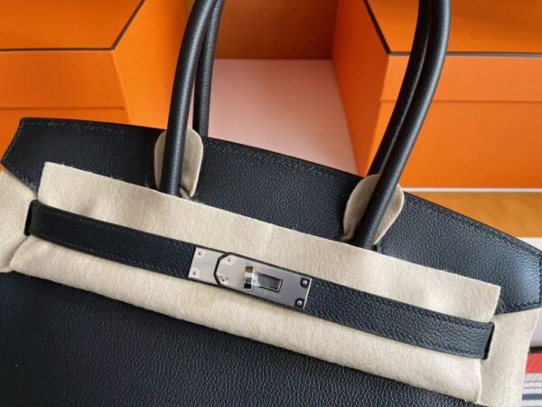 mmexport1761358335862-1024x768-1 H Factory Bags Birkin Shoulder Evercolor Leather CK89 Black Silver Hardware 29cm Full Handmade