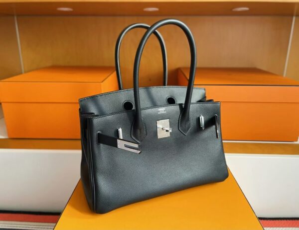 mmexport1761358339808-1024x787-1 H Factory Bags Birkin Shoulder Evercolor Leather CK89 Black Silver Hardware 29cm Full Handmade