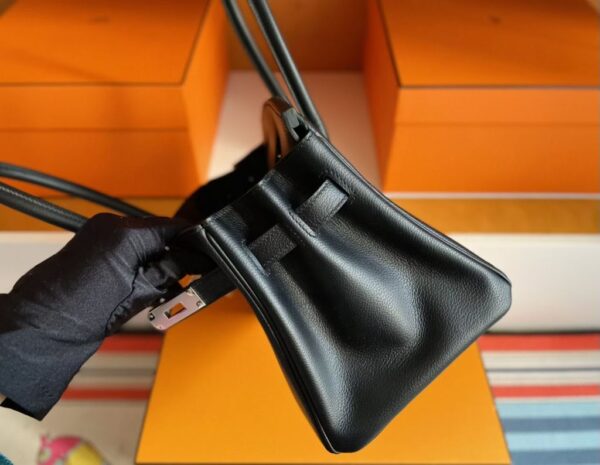 mmexport1761358345315-1024x794-1 H Factory Bags Birkin Shoulder Evercolor Leather CK89 Black Silver Hardware 29cm Full Handmade