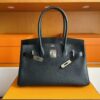 mmexport1761358348504-1024x789-1 H Factory Bags Birkin Shoulder Evercolor Leather CK89 Black Silver Hardware 29cm Full Handmade