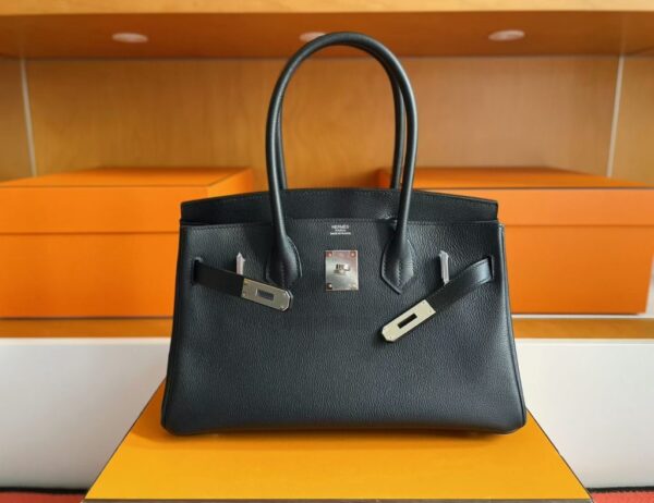 mmexport1761358348504-1024x789-1 H Factory Bags Birkin Shoulder Evercolor Leather CK89 Black Silver Hardware 29cm Full Handmade