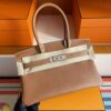 H Factory Bags Birkin Shoulder Evercolor Leather CK37 Golden Brown Silver Hardware 29cm Full Handmade