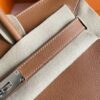 H Factory Bags Birkin Shoulder Evercolor Leather CK37 Golden Brown Silver Hardware 29cm Full Handmade